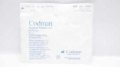 Codman 80-1399 Surgical Patties 1/4inch x 1/4inch - Pack of 10 (x)